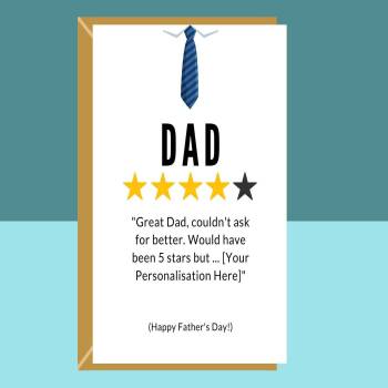 Funny Personalised Father's Day Card - Ideal for your Dad this Fathers Day - Customise the front of the card