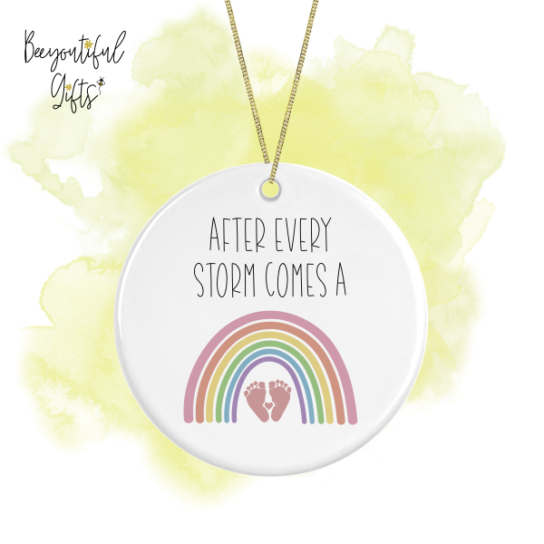 Pregnancy Announcement Ceramic Hanging Decoration - After Every Storm Comes A Rainbow