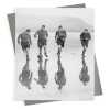 Footballers training on the beach - vintage black and white themed card - 12.6 x 17.7cm and blank inside - made in the UK