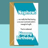 Nephew birthday card from aunt and uncle - funny card - Personalised - for her - For Nephew - Custom birthday card gift ideas - Blank inside - Regular - Matte
