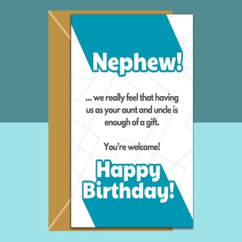 Nephew birthday card from aunt and uncle - funny card - Personalised - for her - For Nephew - Custom birthday card gift ideas