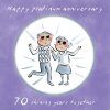 Holy Mackerel Platinum 70th wedding anniversary card by Rosie Brooks - blank inside - 15cm square