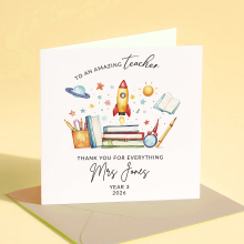 Personalised Thank You Teacher Card - Amazing Teacher - Standard Smooth Card