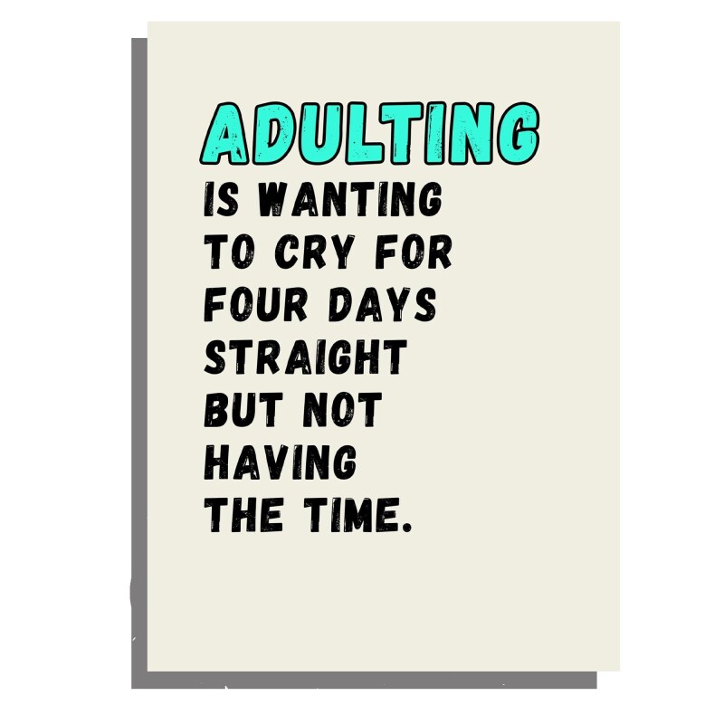 Adulting funny birthday card