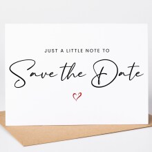 Pregnancy Announcement Card - Just A Little Note To Save The Date - Small (Approx. A6 | 105mm x 148mm | 4.1in x 5.8in) - Single Card