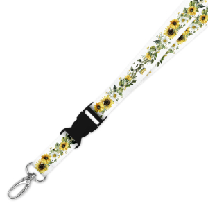 Double Breakaway Lanyard - Sunflower & Daisies Border