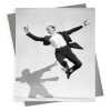 Fred Astaire and shadow - vintage black and white themed card - 12.6 x 17.7cm and blank inside - made in the UK