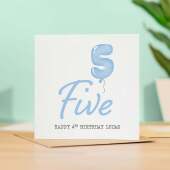 Personalisable 5th Birthday Card For Boy Five Year Old Birthday Card Custom Card For Fifth Birthday For Boy Happy 5th Birthday Card