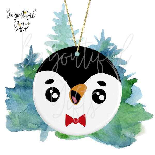 Ceramic Christmas Tree Decoration - Cartoon Penguin