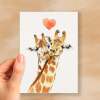 Anniversary or Valentine's Card for Her Anniversary Card for Wife Valentines Day Card For Husband Boyfriend or Girlfriend Giraffes - Large (5x7) / Blank Message