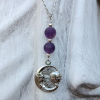 Amethyst Crystal Bead Sterling Silver Necklace