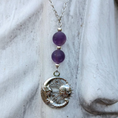 Amethyst Crystal Bead Sterling Silver Necklace