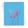 Happy birthday card with a pretty pink foil echinacea print - designed by artist Eloise Hall - 15.7 x 11cm and blank inside