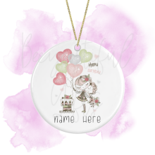 Personalised Sweet Girl Round Ceramic Decoration