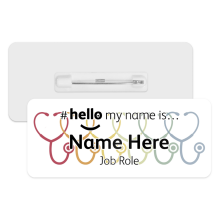 #hello my name is... Name Badge - Rainbow Stethoscopes