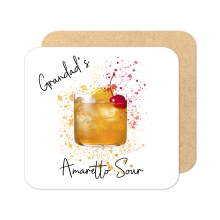 Personalised Amaretto Sour Coaster with Splash Effect