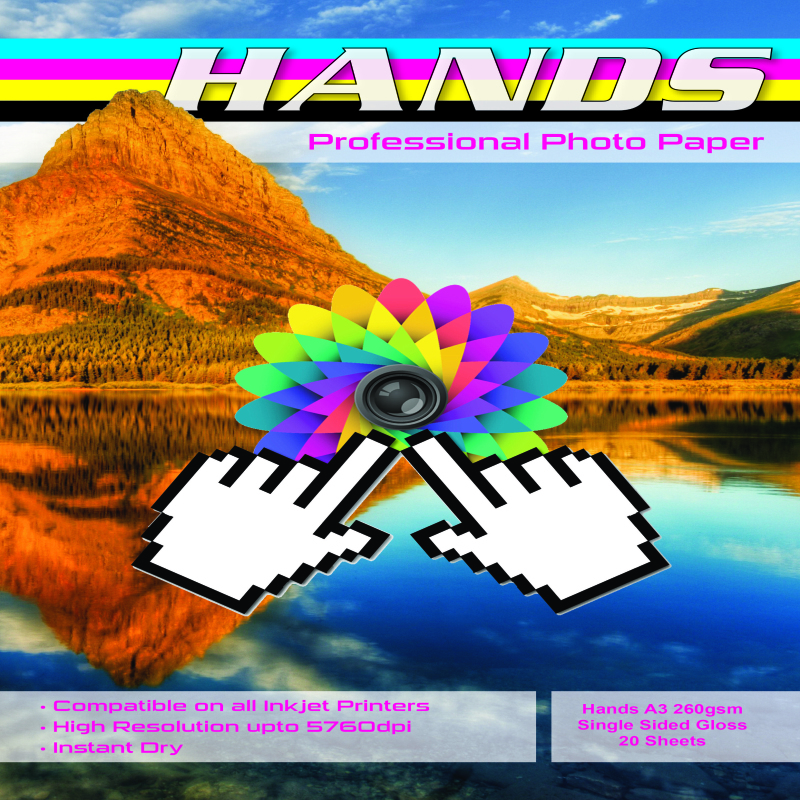 A3 260gsm Hands Professional Single Sided Gloss Photo Paper -  20 Sheets