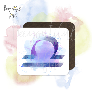 Watercolour Zodiac Sign Wooden Coaster - Libra