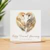 60th Anniversary Card Diamond Anniversary 60 Year Anniversary Card For Husband Owl Anniversary Card For Wife Sixty Year Anniversary Card - Square (5.5x5.5) / Blank Inside