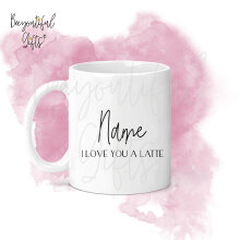 Personalised Anniversary Ceramic Mug - I Love You A Latte