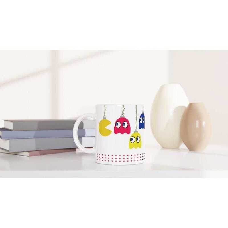 Pacman Christmas Bauble Mug - Ceramic White