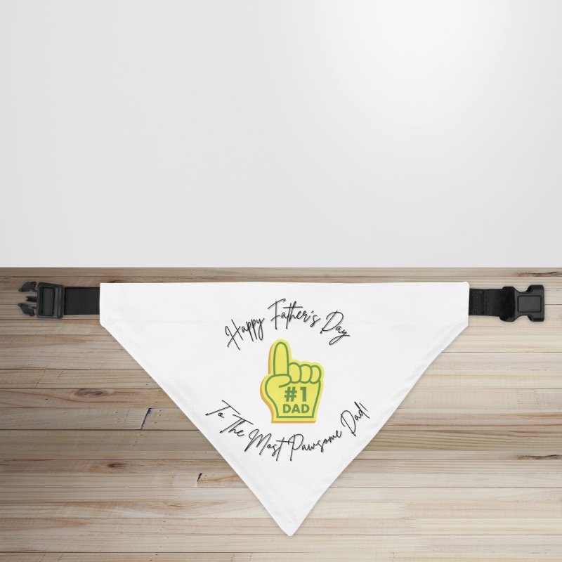 Happy Father's Day Super Dad Design Dog/Puppy Bandana - Small - 12x17cm (Strap: 25cm - 40cm)