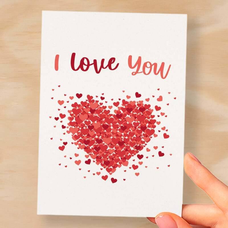 Anniversary or Valentine's Card for Her or Him Anniversary Card for Wife Valentine's Day Card For Husband Boyfriend or Girlfriend Love Card - Large (5x7) / Blank Message