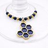 Handmade Wine Glass Charm - Blue Honeycomb