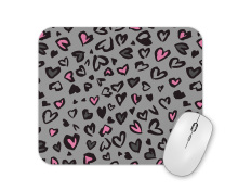 Mouse Mat - Heart Leopard Print