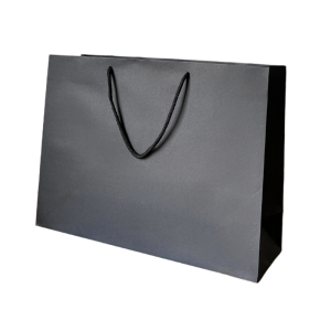 Personalised Luxury Gift Bag with Rope Handles - Black (Matte) - Large (400mm x 300mm x 130mm)