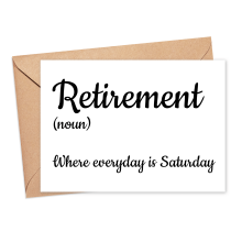 Retirement Card - Retirement Definition - Small (Approx. A6 | 105mm x 148mm | 4.1in x 5.8in) - Standard Smooth Card