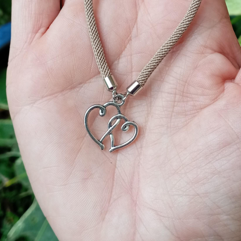 Grey kids bracelet with a Heart Charm