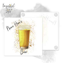 Personalised Beer Glass Coaster with Splash Effect