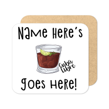 Personalised Cocktail Coaster - Hand Drawn Cuba Libre