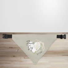 'Flower Dog' Personalised Wedding Party Dog/Puppy Bandana - Small - 12x17cm (Strap: 25cm - 40cm)