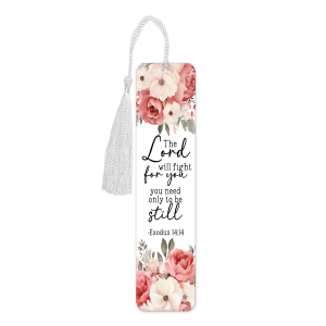 Religious Aluminium Bookmark with Tassel - The Lord Will Fight For You