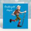 Penblwydd hapus - a rambling themed Welsh birthday card - designed by Erica Sturla - 15cm square and blank inside, made in the UK