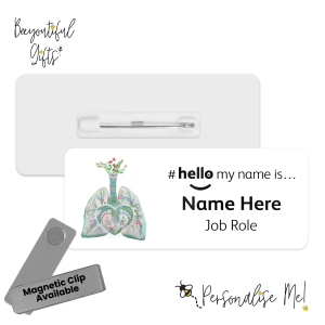 Name Badge - Floral Lungs with Baby Feet Hello My Name is