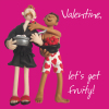 Holy Mackerel lets get fruity funny Valentines day card for him - designed by artist Erica Sturla - 15cm square and blank inside for your message - made in the UK