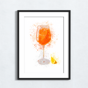 Aperol Spritz Splash Effect Art Print