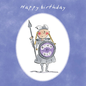 Ring Nut Opera and Music Themed Birthday Greetings Card by Artist Rosie Brooks. Card is 150mm Square.