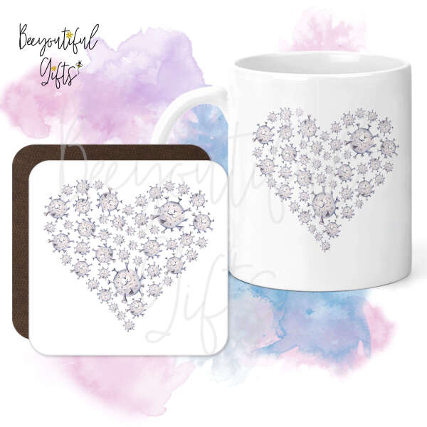 Mug & Coaster Set - Watercolour Covid Valentine Heart