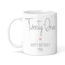 Personalised Birthday Ceramic Mug - Simplistic Twenty-One