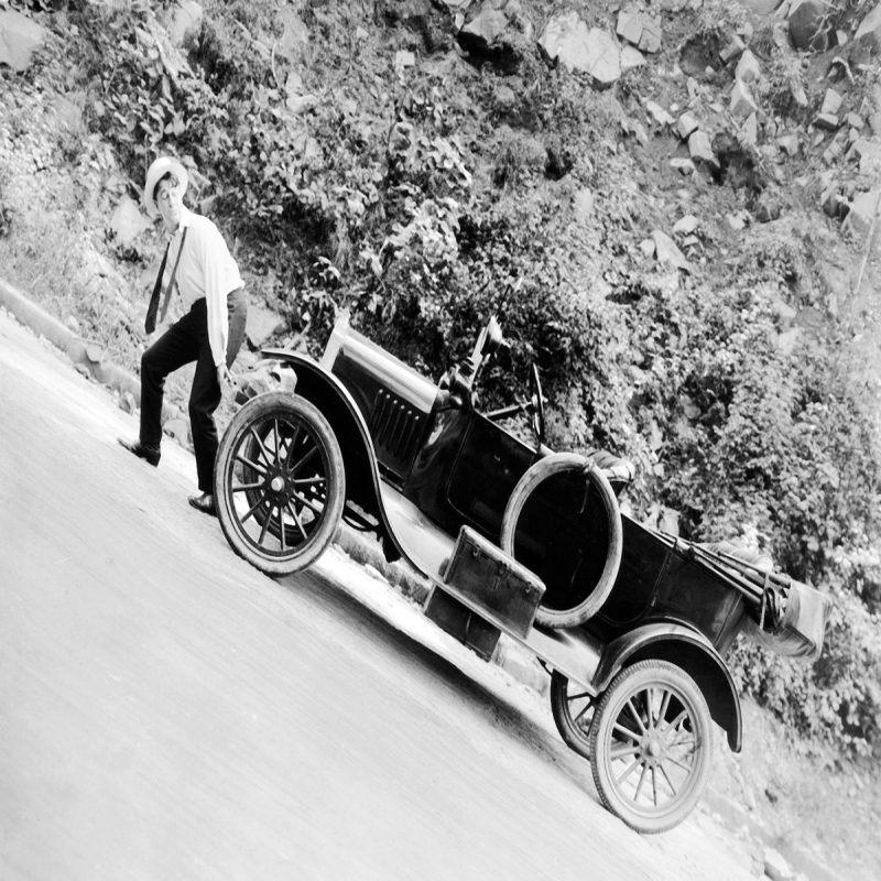 Pulling car up hill