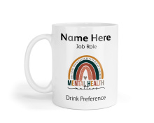 Personalised Ceramic Mug - Mental Health Matters Rainbow