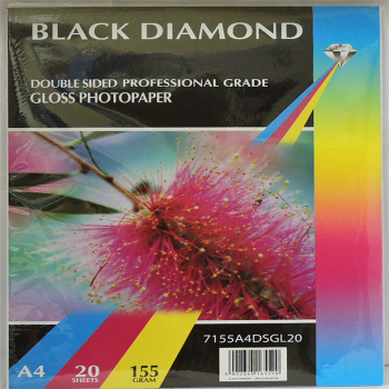 A4 155gsm Black Diamond Double Sided Gloss Photo Paper