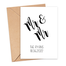 Personalised Wedding Card - Mr & Mr - Small (Approx. A6 | 105mm x 148mm | 4.1in x 5.8in) - Standard Smooth Card
