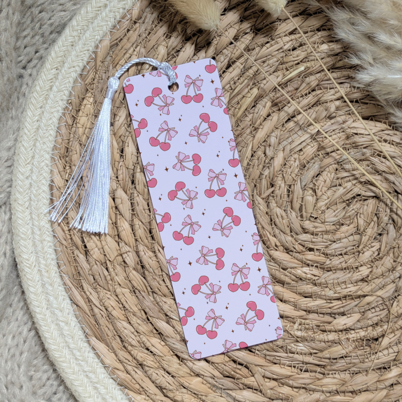 Cute Cherries & Bows Bookmark - WITH TASSEL