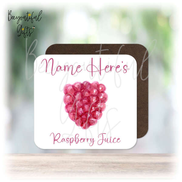 Personalised Drinks Coaster - Name's Raspberry Juice Goes Here!