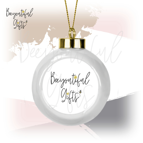 Photo Upload Gift - White Ceramic Christmas Bauble